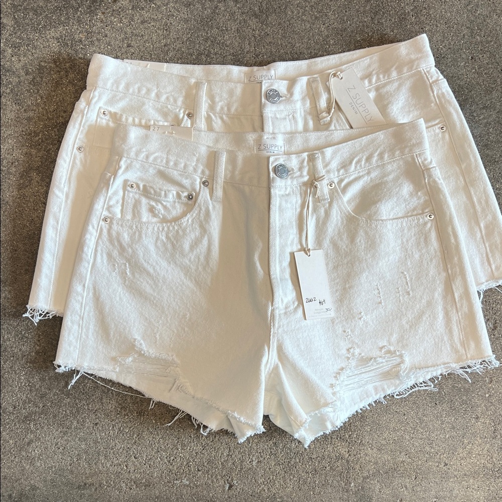 Z Supply NWT CLASSIC White denim SHORT with a vintage look, Hi rise  sz 31